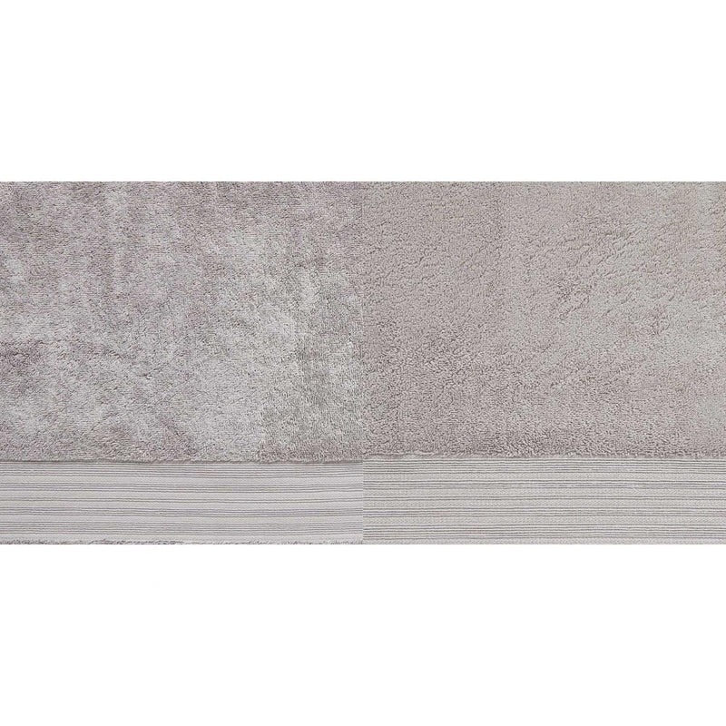 Luxury Egyptian Cotton Bath Towel or Sheet with Plush Pile, Silver Striped Design