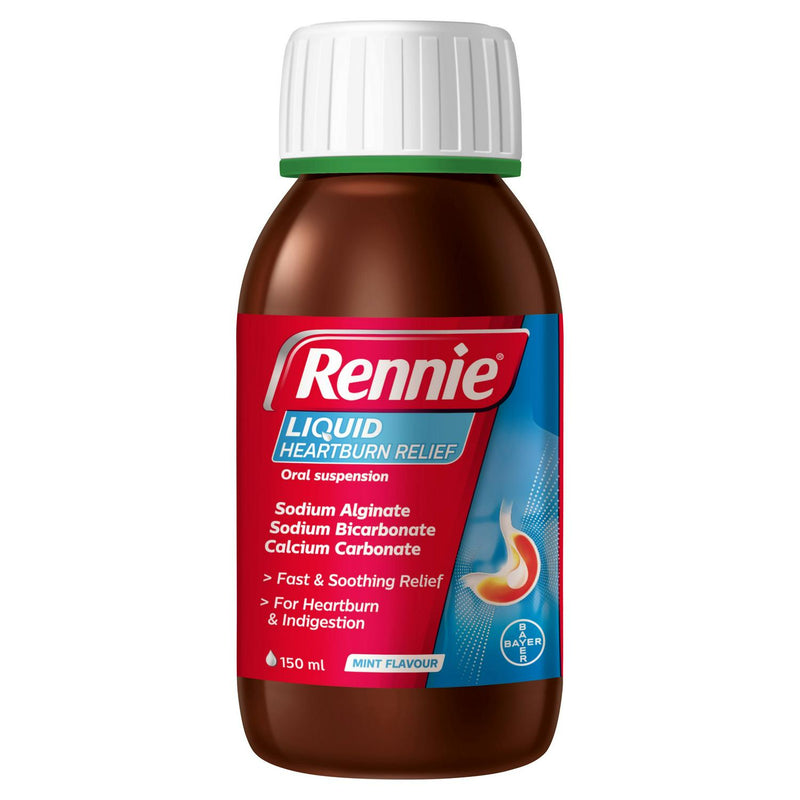 Rennie liquid heartburn relief mint flavour 150ml, imported from the UK