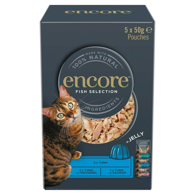 Encore Fish Selection in Jelly Natural Cat Food Pouches 5 x 50g
