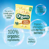 Organix Strawberry Apple Puffcorn 4x10g, imported from the UK