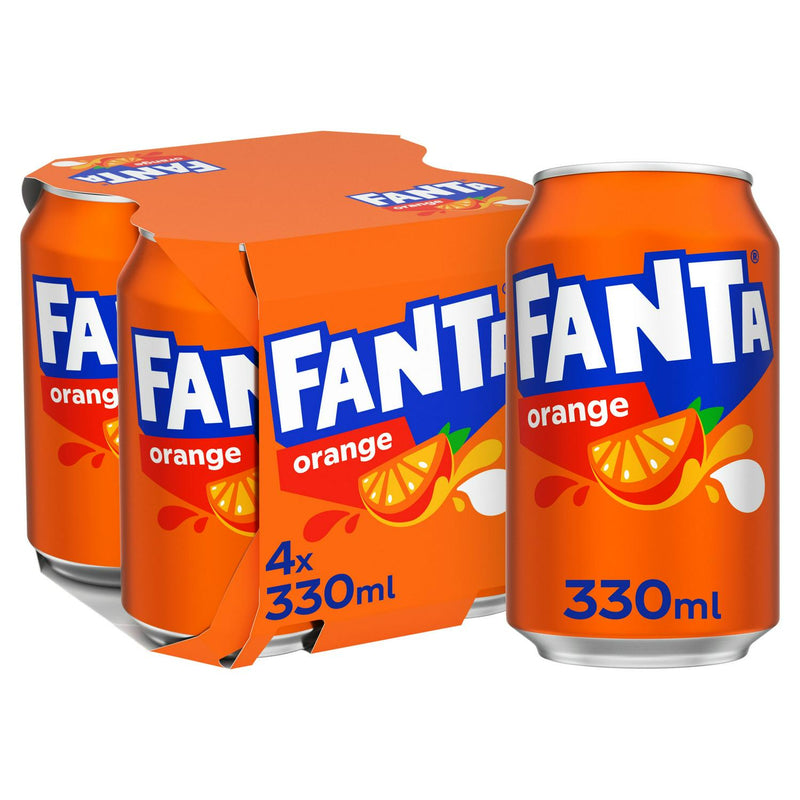 Fanta Orange soft drink can 330ml - British product