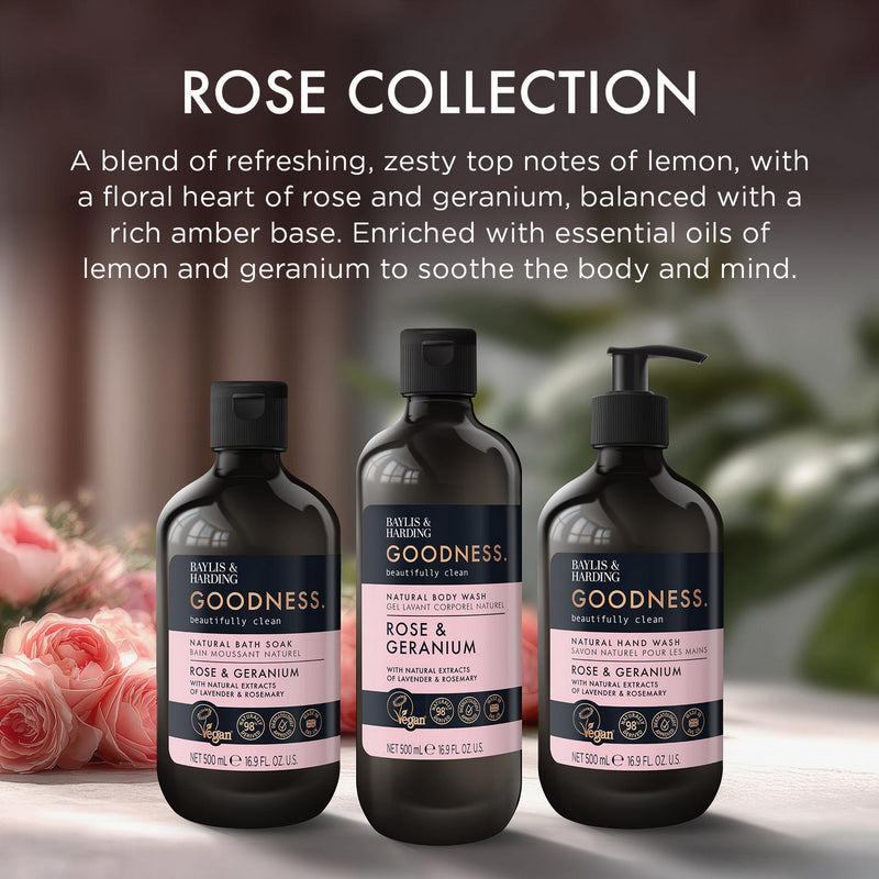 Baylis & Harding Rose Geranium Bath Soak 500ml - British product