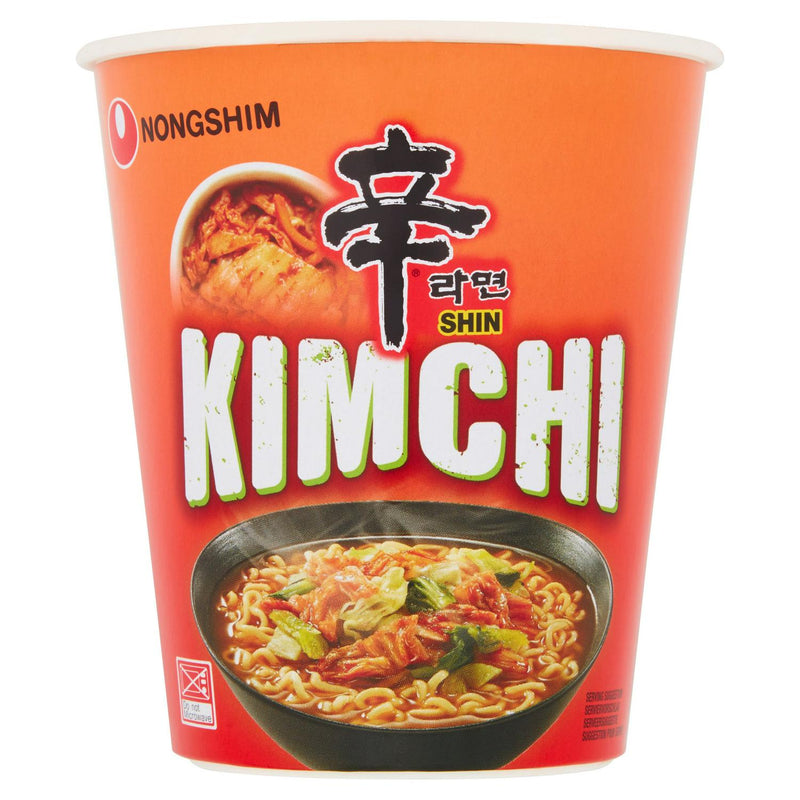 Nongshim Kimchi Ramyun Cup Noodle Soup 75g, imported from the UK