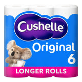 Cushelle Original Toilet Rolls 6 Mega Rolls 50% More Sheets