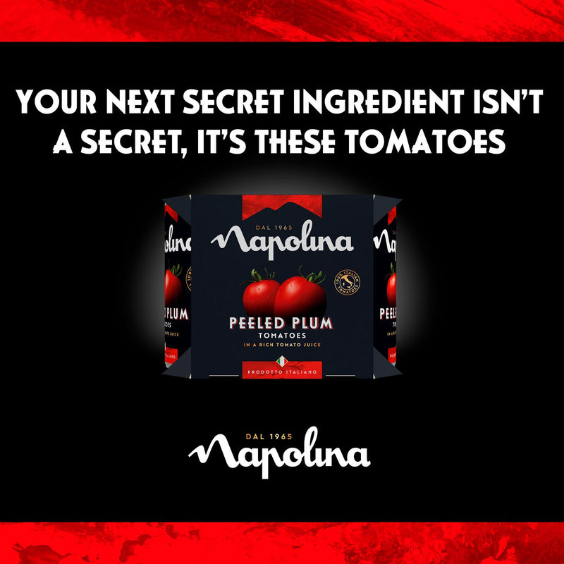 Napolina Peeled Plum Tomatoes 4x400g, imported from the UK