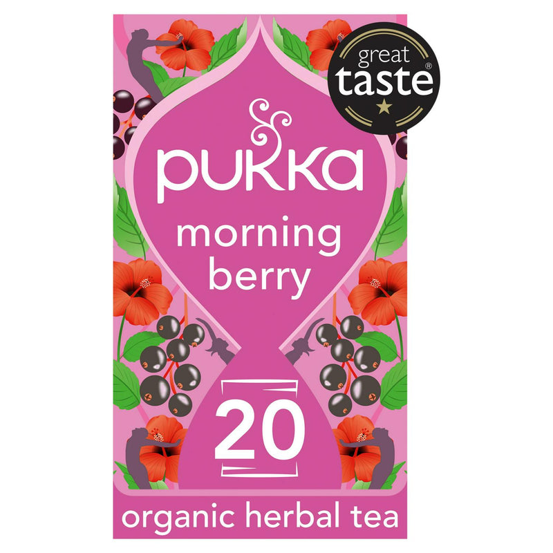 Pukka Organic Morning Berry Fruit Tea Home Compostable Herbal Tea Bags x20