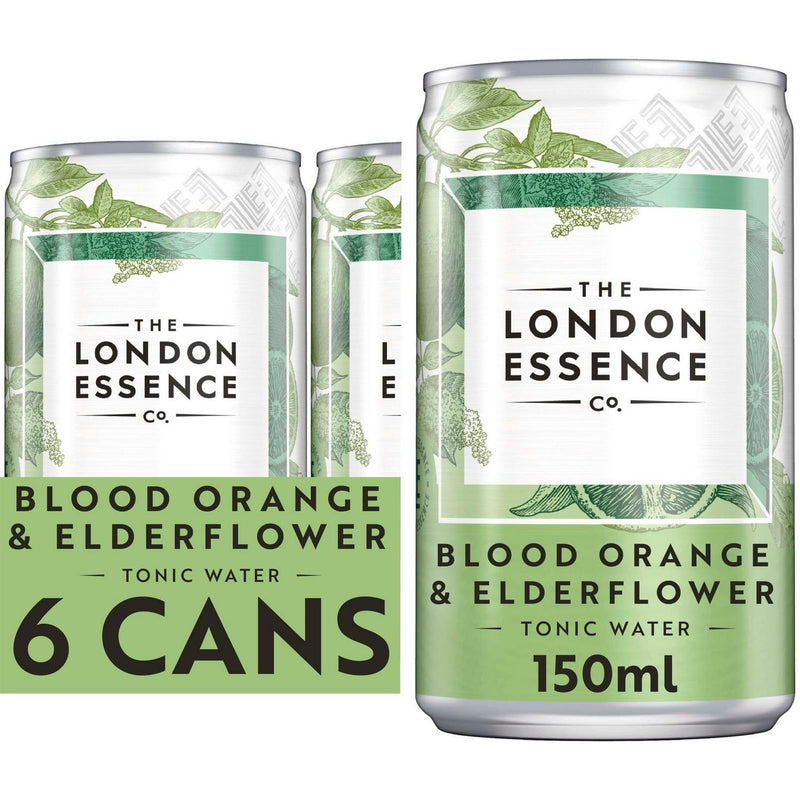 London Essence Co. Blood Orange Elderflower Tonic Water 6x150ml, UK version