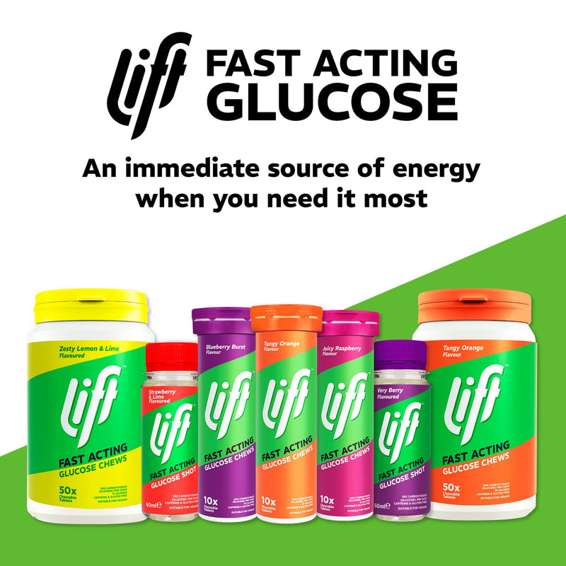 Lift orange flavoured fast acting glucose chews 40g, UK version