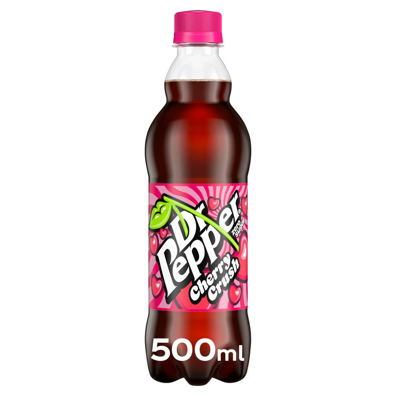 Dr Pepper Zero Cherry Crush soft drink 500ml - British product