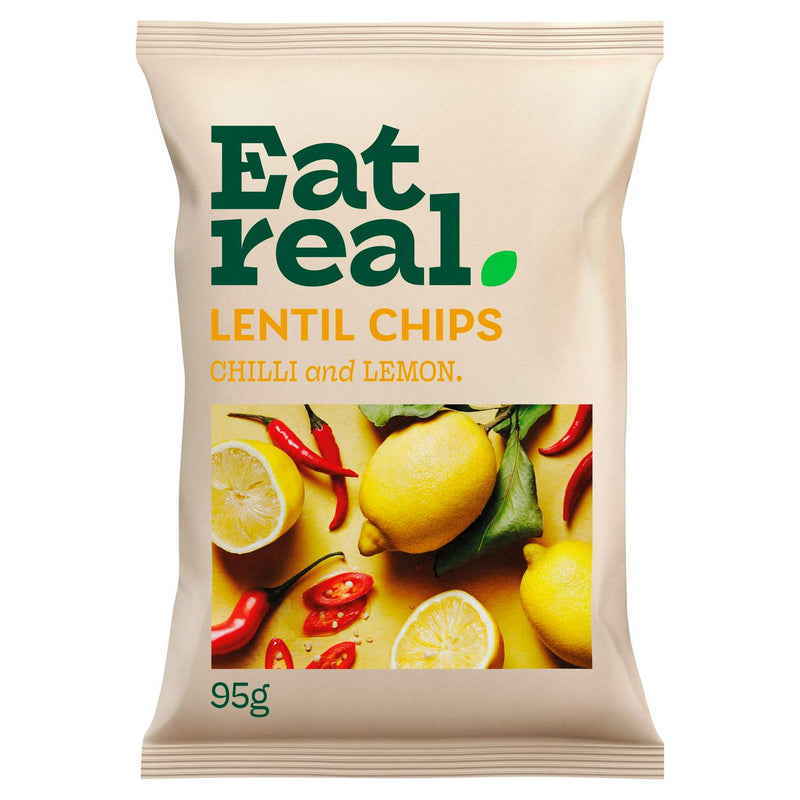 Eat Real Lentil Chips Chilli & Lemon 95g - British product