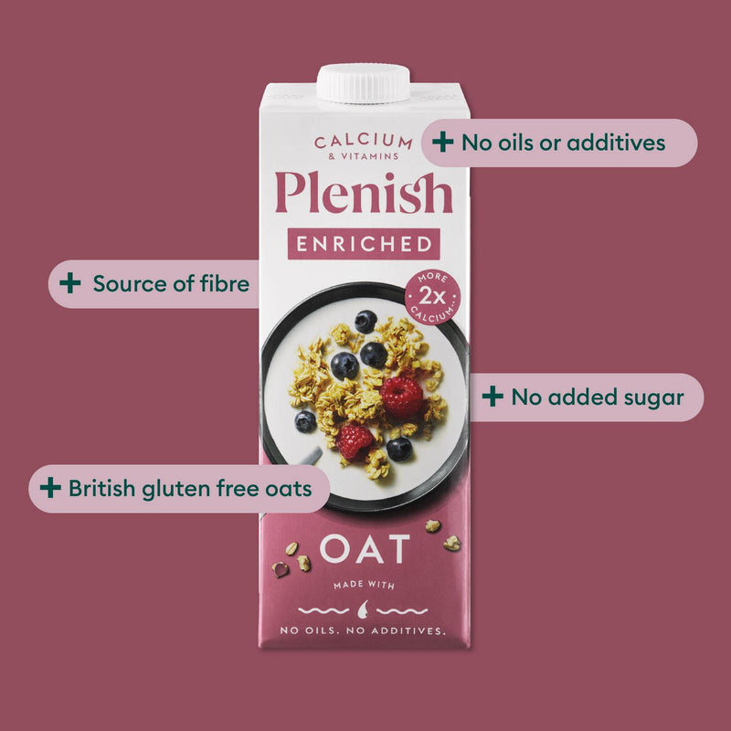 Plenish oat drink with added calcium and vitamins 1L, UK version