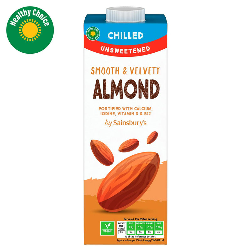 Sainsburys Unsweetened Almond Drink 1L (British brand)