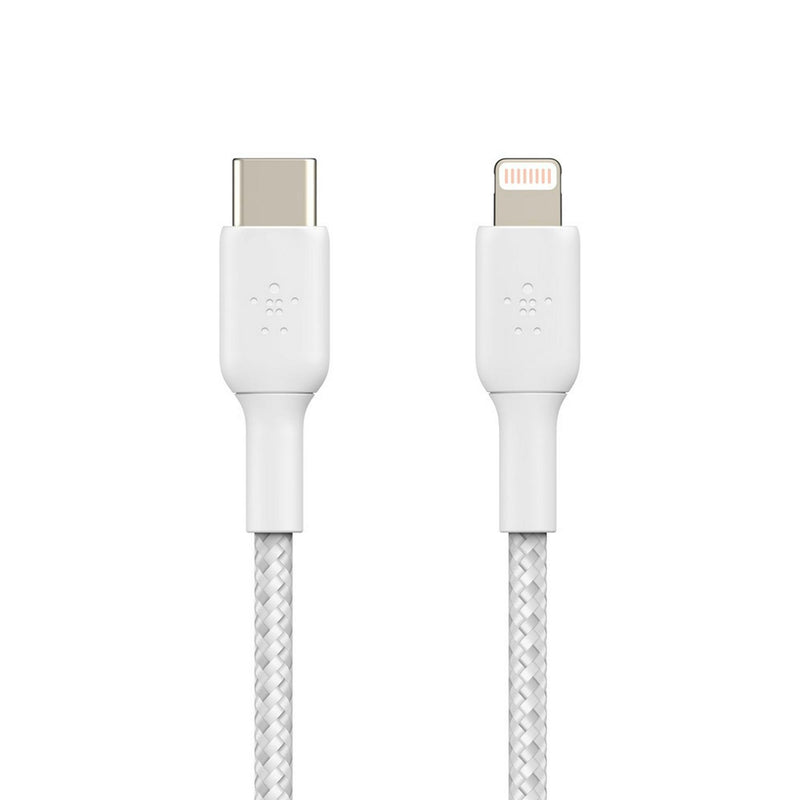 Belkin Braided USB-C to Lightning Cable White 1M - British product
