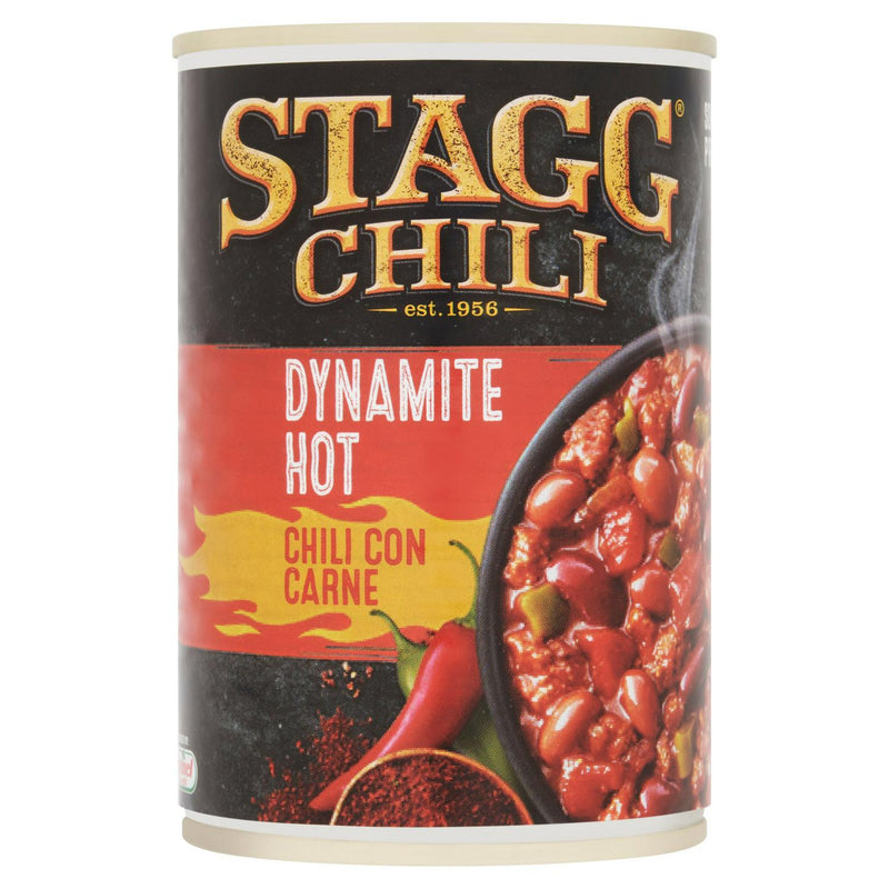 Stagg Dynamite Hot Chilli Beef and Bean Tin 400g (British brand)