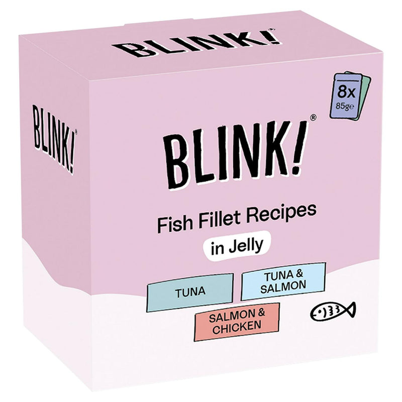 Blink! Fish Pouch Selection in Jelly Wet Cat Food 8 x 85g