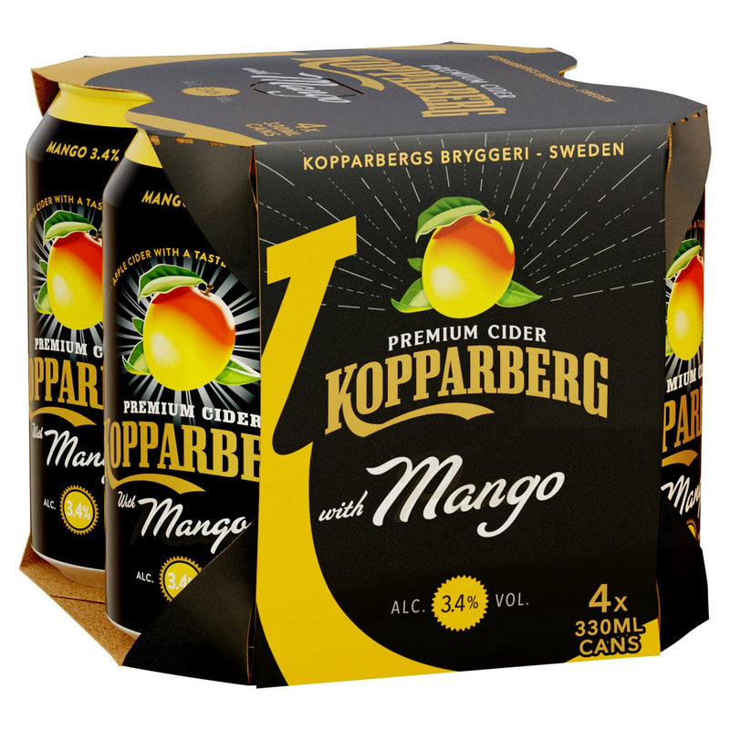 Kopparberg mango fruit cider multipack 4 x 330ml, UK version