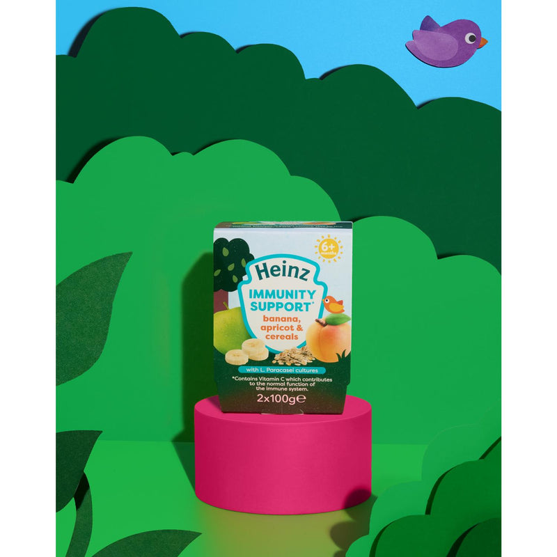 Heinz Banana Apricot Cereal Baby Food Pots 2x100g, UK version