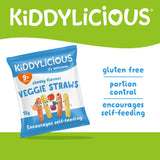 Kiddylicious Cheesy Flavoured Veggie Straws Baby Snacks 4x12g