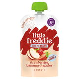 Little Freddie Organic Good for Brains Strawberries, Bananas & Apples Baby Food Pouch with Omega 3 6+ Months 90g