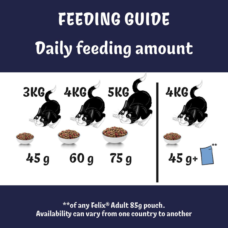 Felix Doubly Delicious Beef Chicken Vegetables Dry Cat Food 750g - British product