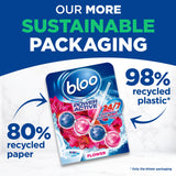 Bloo Power Active toilet rim block flower scent 3x50g - British product