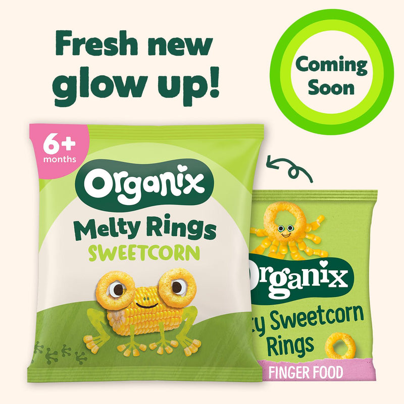 Organix organic sweetcorn rings baby puffs 20g - British product