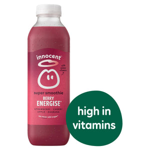Innocent Berry Energise, Strawberry, Cherry, Apple & Guarana Super Smoothie with Vitamins 750ml