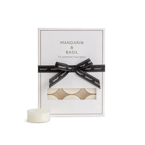 Habitat Luxe Pack of 12 Clear Cup Tealights - Mandarin & Basil