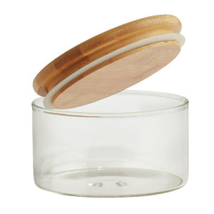 Round Glass Storage Jar with Bamboo Lid 280ml