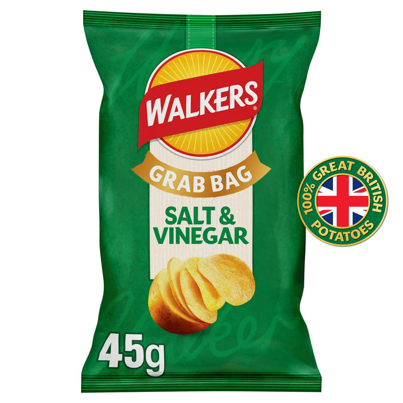 Walkers Salt and Vinegar flavoured crisps 45g (British brand)