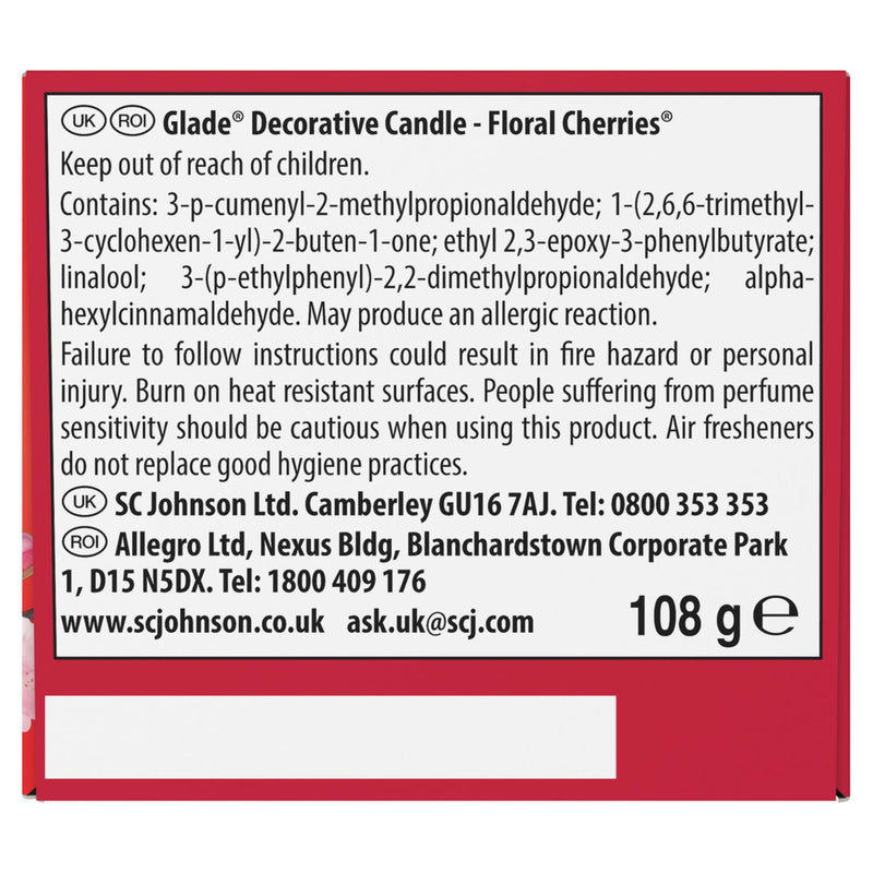 Glade scented candle Floral Cherries 108g, UK version