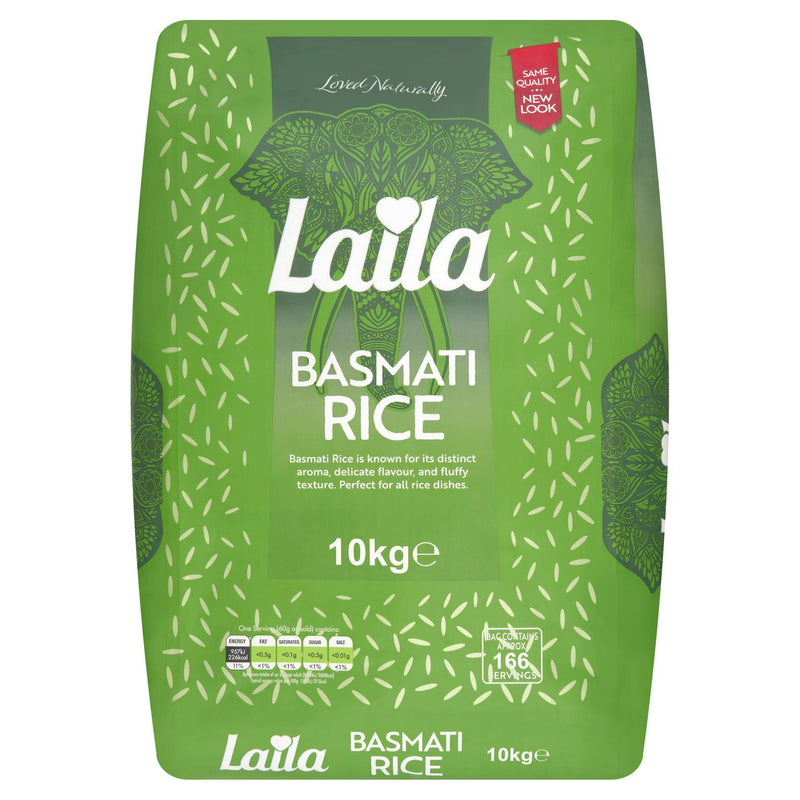 Laila Basmati Rice 10kg bag pack, imported from the UK