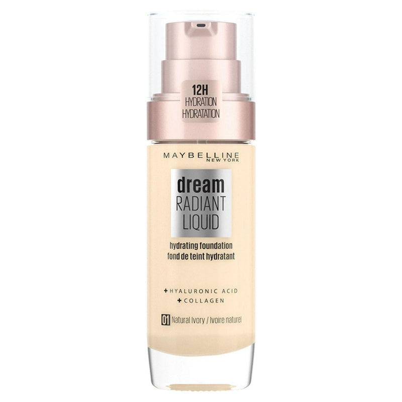 SPF 13 Liquid Foundation with Hyaluronic Acid and Collagen, 30ml Natural Ivory