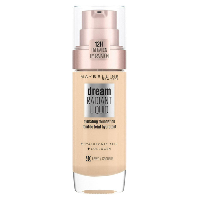 Radiant Liquid Foundation with Hyaluronic Acid and Collagen, Medium Coverage, 12-Hour Hydration, Shade 40 Fawn
