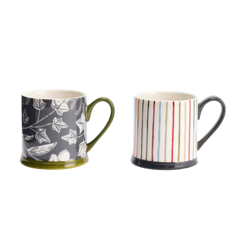 Habitat floral stripe tankard mug 320ml, UK version