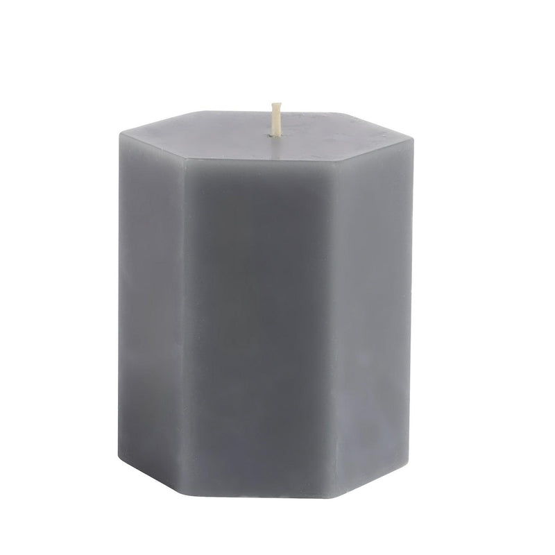 Habitat Grey Hexagon Pillar Candle 9cm high, UK version