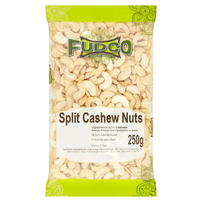 Fudco Split Cashew Nuts 250g pack - British product