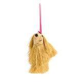 Sainsburys Felt Dog Christmas Decoration with Gold Fringe, 10x11x3 cm- Buy online at McGrocer