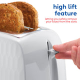 Russell Hobbs Honeycomb white 2 slice toaster, UK version