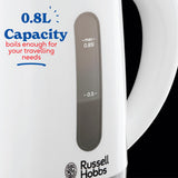 Russell Hobbs Travel Kettle White 850ml, imported from the UK
