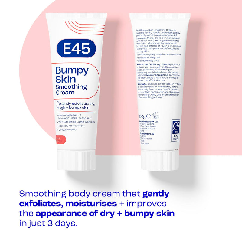 E45 Bumpy Skin Smoothing Cream 100g, imported from the UK