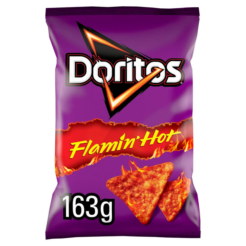 Doritos Flamin' Hot tortilla chips sharing bag 163g - British product