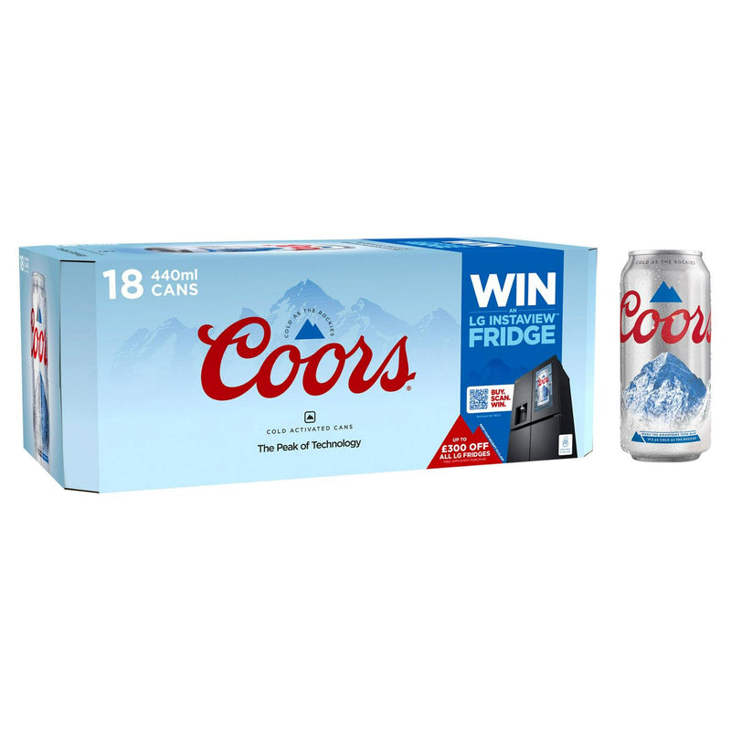 Coors lager beer 440ml 18 pack multipack - British product