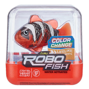 Water-Activated Color-Changing Robotic Fish Toy with Batteries, 7cm Cube