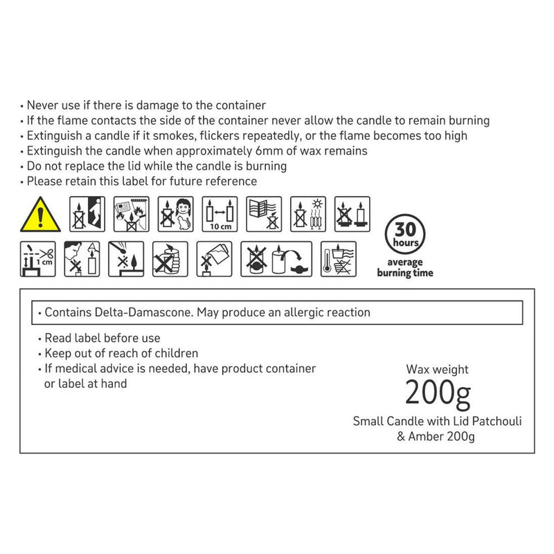 Habitat Small Candle with Lid - Patchouli & Amber - Red