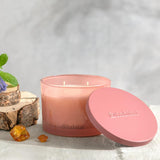 Sainsburys Multi-Wick Scented Candle in Pink Frosted Glass Jar, Patchouli & Amber Fragrance, 300g- Buy online at McGrocer