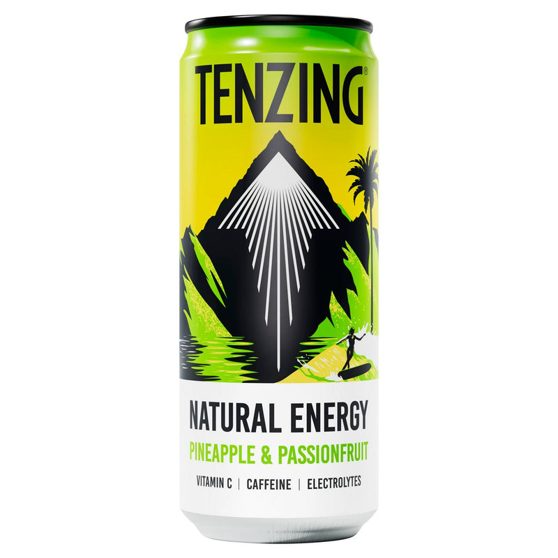 Tenzing natural energy pineapple passionfruit drink 330ml (British brand)