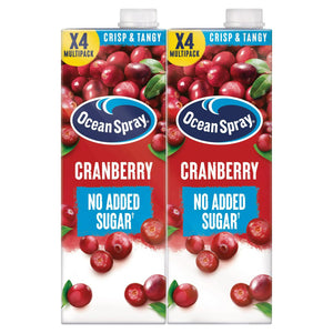 Ocean Spray Cranberry No Added Sugar 4 x 1L