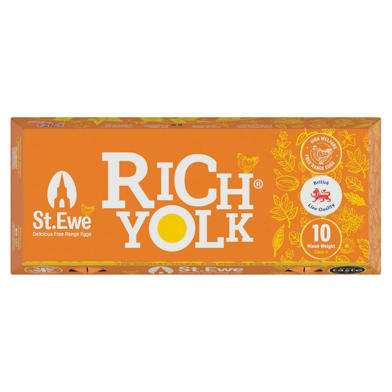 St. Ewe rich yolk free range eggs x10 (British brand)