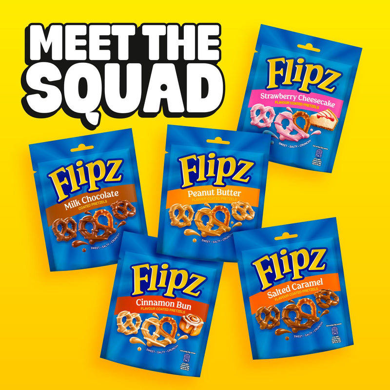 Flipz Peanut Butter Flavour Coated Pretzel Snacks 90g